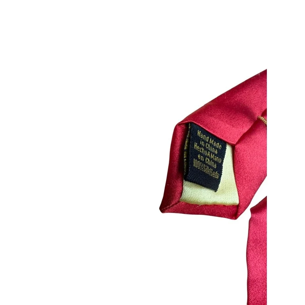 Donald J Trump Signature Collection Red Silk Tie Extra Long Solid Satin Mens